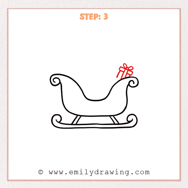 how to draw a santa sleigh - Step 3